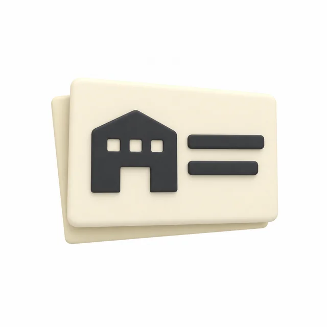 Cream card with a building and two lines of text, the CarrierAgent company artwork