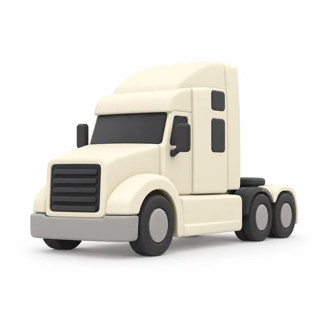Cream semi-truck tractor, the CarrierAgent trips artwork